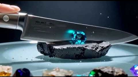 Super-sharp blade precisely slices through sapphire, obsidian, jade, diamond, quartz, and emerald.