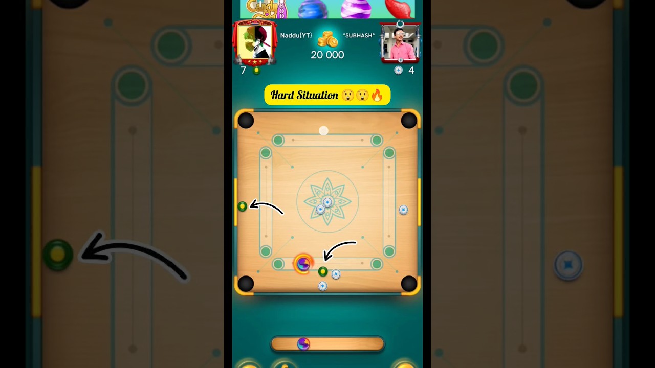 Hardest 😳 Indirect shot 🔥 in carrom pool | 