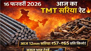 16 फरवरी 2026 – आज का TMT सरिया रेट 🔥 | Fe500D Latest Price