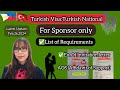 Turkish visa requirements for  sponsor only turkish national filturkvlog