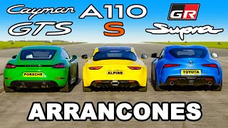 GR Supra vs Porsche Cayman GTS vs Alpine A110 S: ARRANCONES