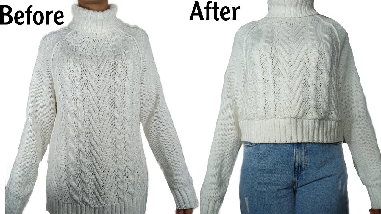 طريقة تعديل طول تريكو من الصوف بشكل مميز و بدون عيوب