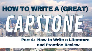 How to Write a Capstone Literature and Practice Review Profile