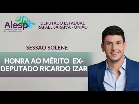 Sessão Solene homenageia ex-deputado Ricardo Izar com Colar de Honra ao Mérito Legislativo