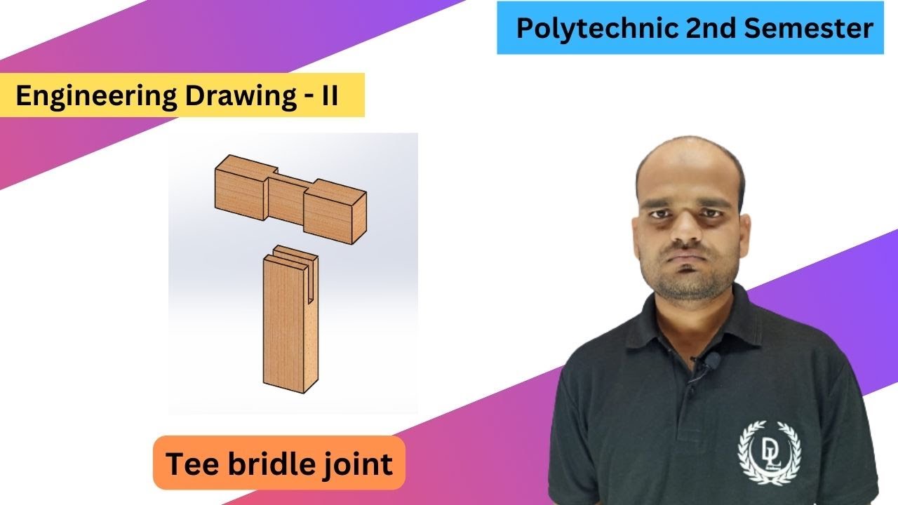 Engineering Drawing II tee bridle joint dl academy YouTube