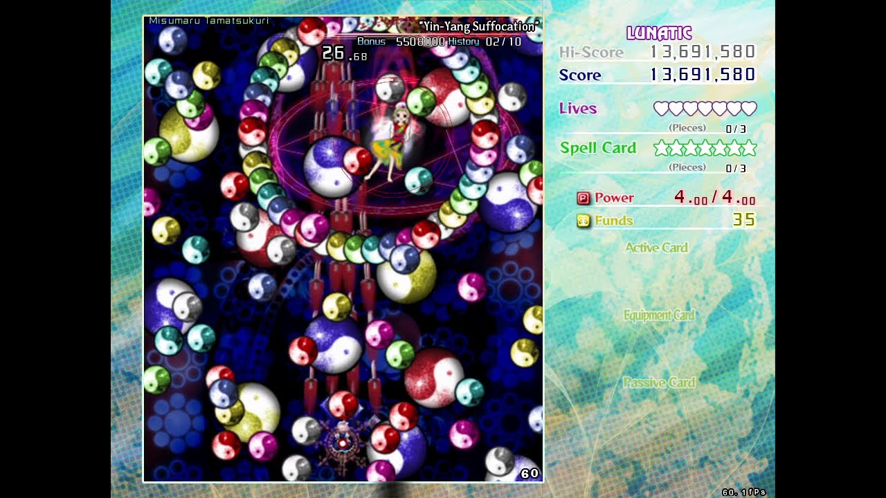 Touhou 18: Unconnected Marketeers - Misumaru Tamatsukuri (Lunatic, No-Miss, No-Bomb, No-Cards)