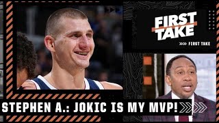 Stephen A.: Jokic is getting the respect he deserves…he is my MVP right now! | First Take