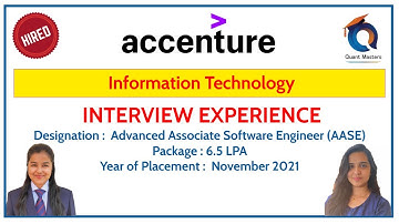 Accenture Interview Experience - November 2021 | CSE Student | Designation : AASE | CTC 6.5 LPA