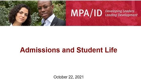 MPA/ID Admissions & Student Life 10.22.2021
