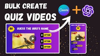 Bulk Create Quiz Videos Using Canva And Chatgpt Making 3 Options Quiz And Timer Bar Quiz In Bulk