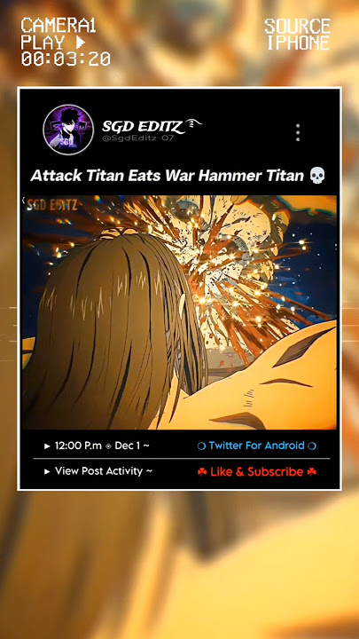 「 Attack Titan Eats War Hammer Titan 💀 」 - #shorts #aot #eren #titan #erenyeager #anime #trending