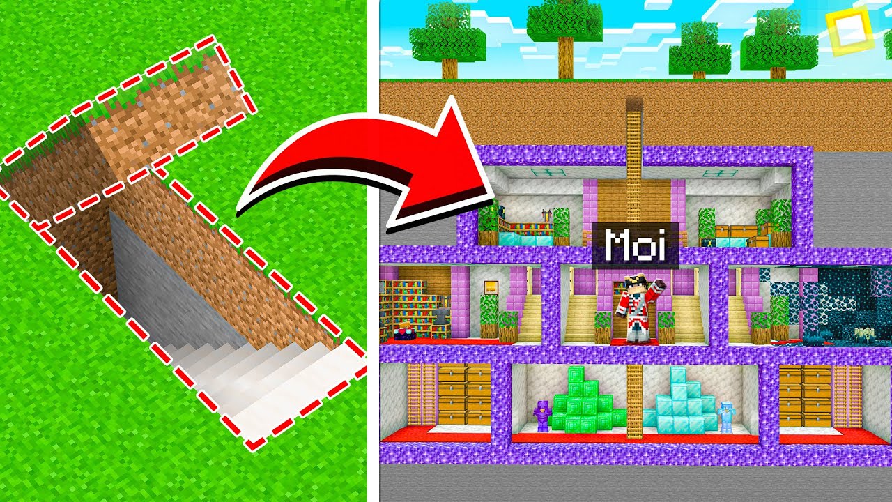 COMMENT faire une BASE SECRÈTE dans MINECRAFT ! - YouTube