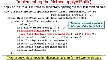 The Java Fork-Join Pool: Implementing applyAllSplit()