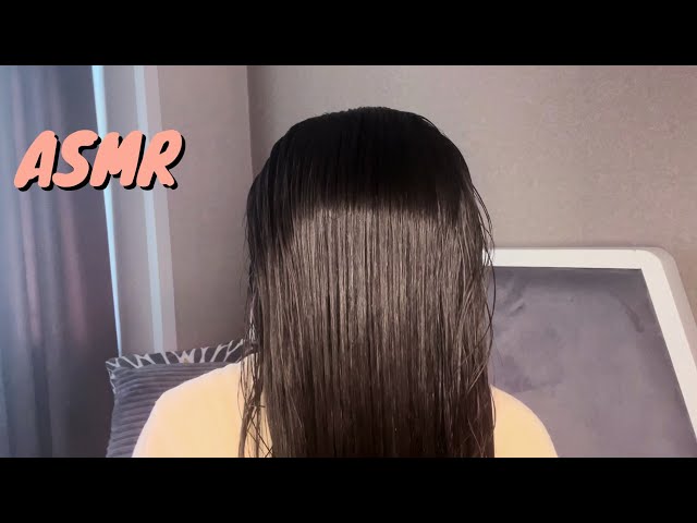 ASMR | Brushing My WET 💦 Hair Over My Face + ( Whispering ) 🧡