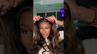 UNice Hair Invisible Wig Knots Lace Body Wave Wig Balayage Highlight
