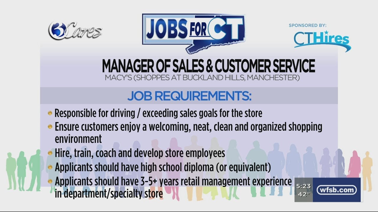 Jobs for CT: Sales, customer service manager - YouTube