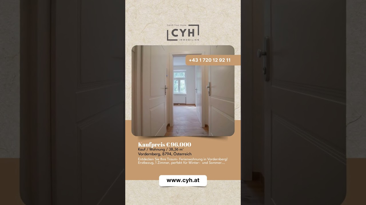 🌟 Entdecke dein neues Zuhause in den Alpen! 🏔️ 

Diese erstklassige 1-Zimmer Eigentumswohnun