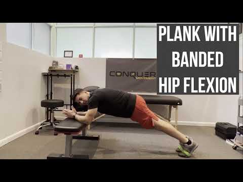 Plank with Banded Hip Flexion | Conquer Movement Physical Therapy | Wilmington, NC