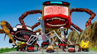 ALL MONSTERS Big & Small Cars vs Downhill Madness with BUS EATER & CAR EATER - BeamNG.Drive