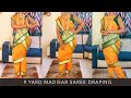 Madisar saree wearing  iyer style  9 yard saree