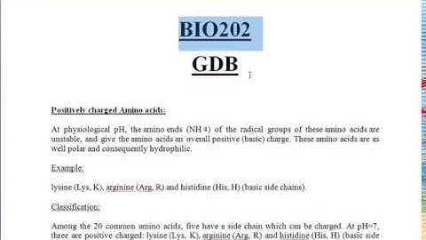 Bio202 gdb Solution no 1 last date 16 Aug 2018
