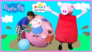 Peppa Pig Giant Surprise Egg Opening! Peppa Pig Toys Playtime and Toy Unboxing Ryan ToysReview