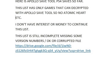 APOLLO SAVE TOOL MODDED SAVES LIST PS4