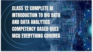 Class 12 Ai Introduction to big data and data analytics competency based ques MCQ everything covered