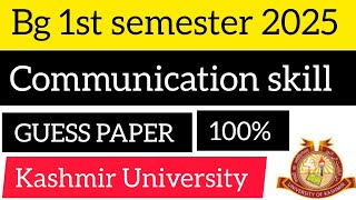 COMMUNICATION SKILL GUESS PAPER | BG 1ST SEMESTER BATCH-25 | KASHMIR UNIVERSITY & CENTRAL UNIVERSITY screenshot 5