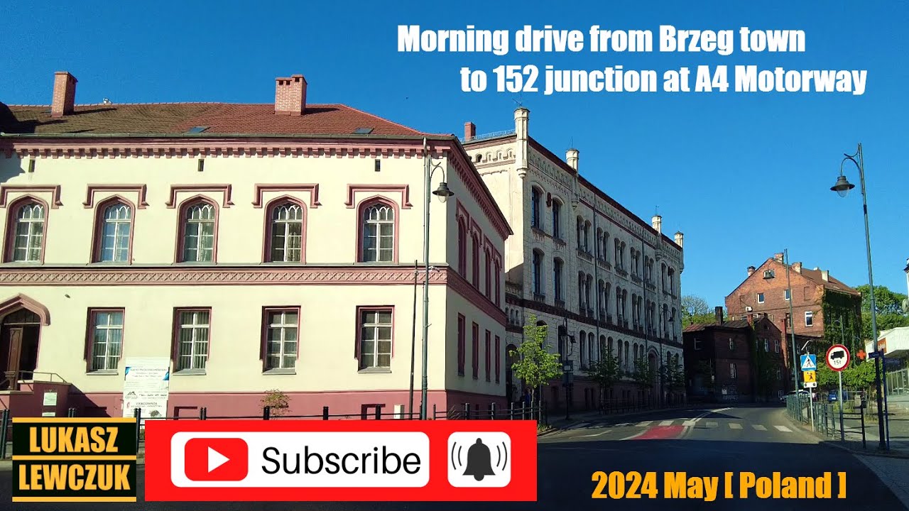 Morning drive from Brzeg town to 152 junction at A4 Motorway | Amazing Poland [2024 May]