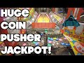 BIG Coin Pusher Jackpots & Cashing Out All Our Tickets At Cedar Point!