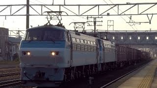 JR貨物 EF66-103+EF66-102 重連貨物列車 (月曜1353レ) 清洲駅 貨物専用線