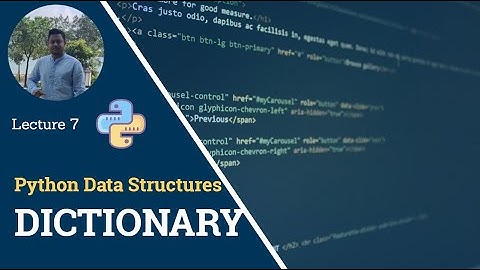 Dictionary Function in Python: Lecture 7 | Getting Started with Python | Satyajit Pattnaik