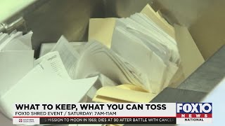 FOX10 Shred Event: What to keep, what to toss