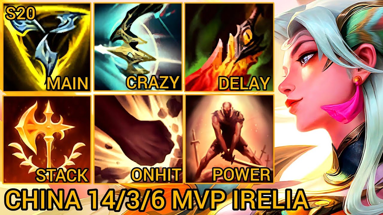 Irelia MVP Baron Lane S Rating 14/3/6 - China Wild Rift New Meta Build & Runes By Tiarty
