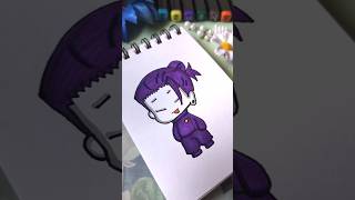 Chibi Suguru Geto Anime Drawing 💜 Jujutsu Kaisen Anime Art | Kawaii Art with Easy Coloring for Kids screenshot 2