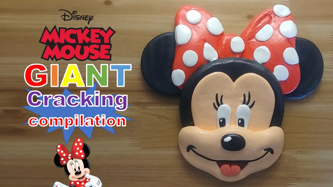 GIANT minnie mouse clay cracking compilation 거대 미니마우스 점토 부수기 위주로 편집