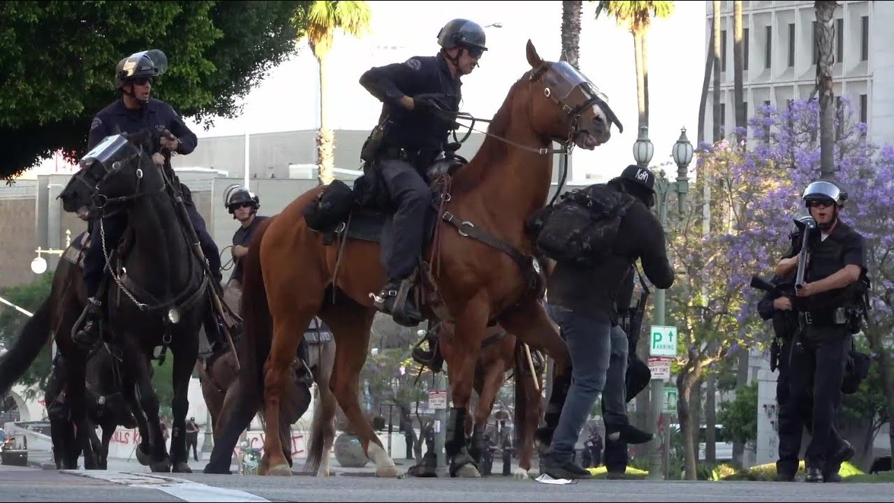 ICE Protesters Clash With LAPD in Downtown Los Angeles Part 3