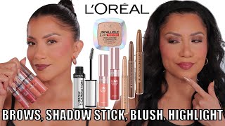 *new* L'OREAL BROW LAMINATION, LE SHADOW STICK, LUMI LE LIQUID BLUSH REVIEW+WEAR TEST|MagdalineJanet