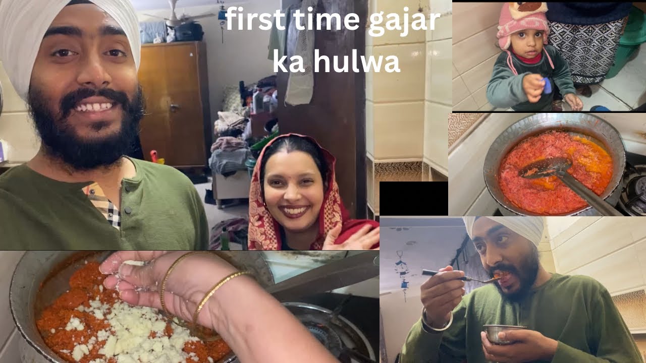 Shadi ke 3 saal baad or first time komal ne bnaya gajar ka hulwa😍😋