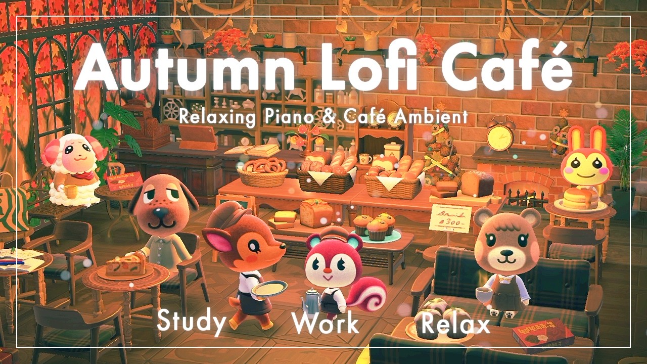 【あつ森BGM】Autumn Lofi Café｜秋のベーカリー｜ピアノと環境音｜作業・勉強・リラックス【3時間】