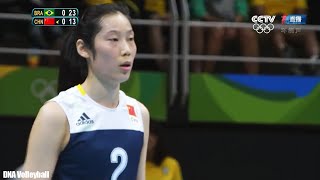 จู ถิง vs บราซิล โอลิมปิก 2016 Zhu Ting (朱婷) vs brazil volleyball olympics Quarter-finals