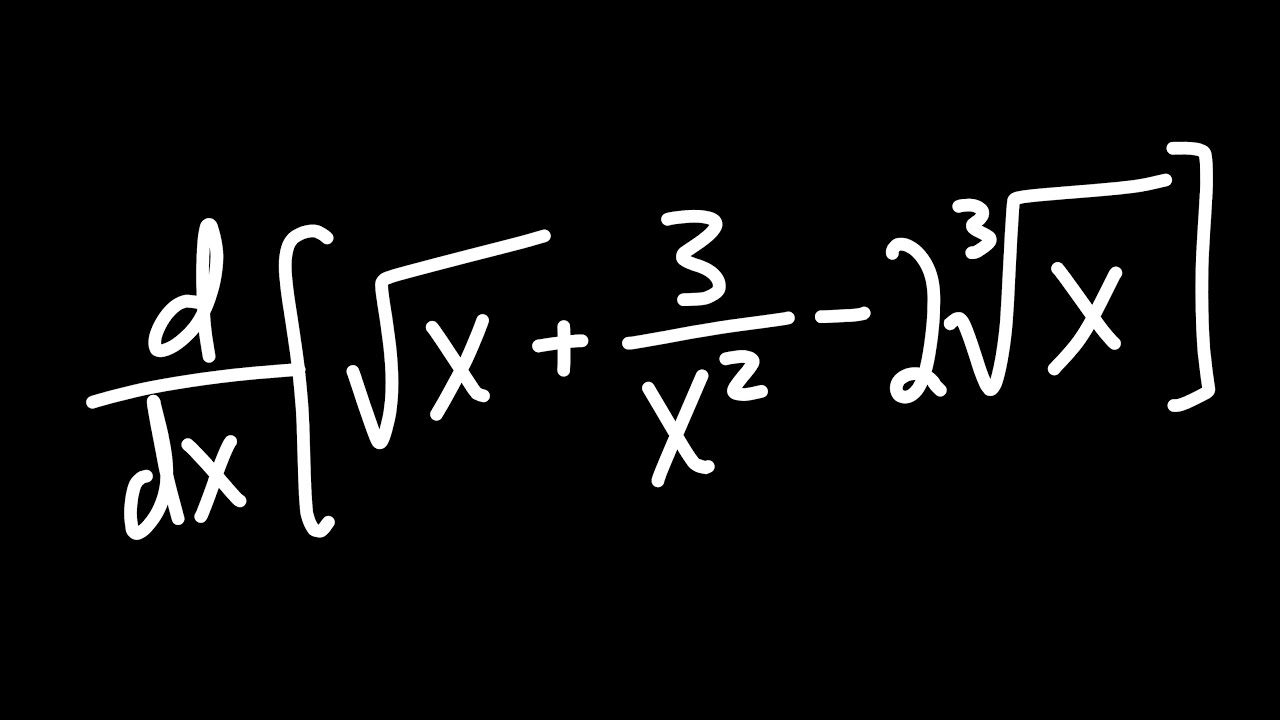 Derivative of sqrt(x)+3/x^2-2*cube root(x)