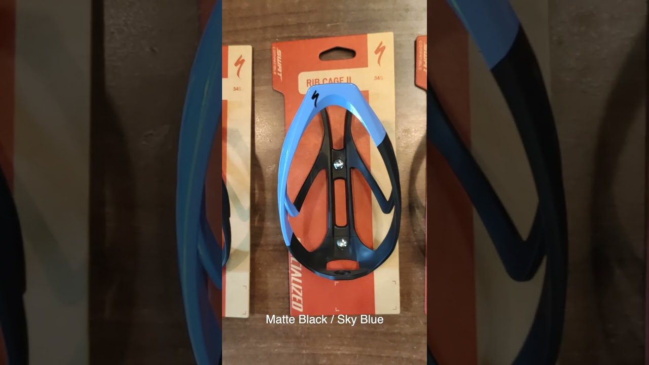 five colour versions of Specialized Rib Cage II bottle cage