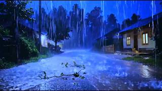 Dark Countryside Night ASMR Heavy Rain with Relaxing and Peaceful Atmosphere 008