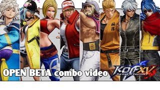 KoF XV: OPEN BETA combo video (Meitenkun, Isla, Blue Mary, Terry, Antonov, Ryo, K, Krohnen)