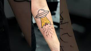 Watch This Pop Art UFO Tattoo Abduct a Guy Off the Skin! 🛸