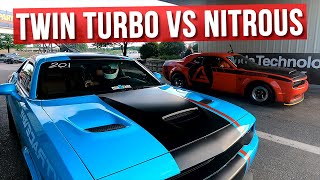 GAPPED! Twin Turbo Hellcat vs Dodge Demon DRAG RACE | Mod2Fame vs Demonology | Gap Fest 2021