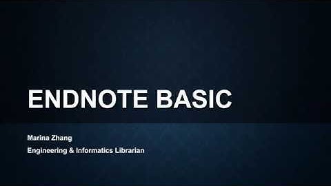 EndNote Basic Part 1: Sign up EndNote Basic account