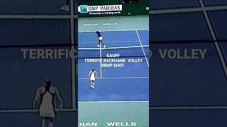 COCO GAUFF TERRIFIC BACKHAND VOLLEY DROP SHOT #shorts
